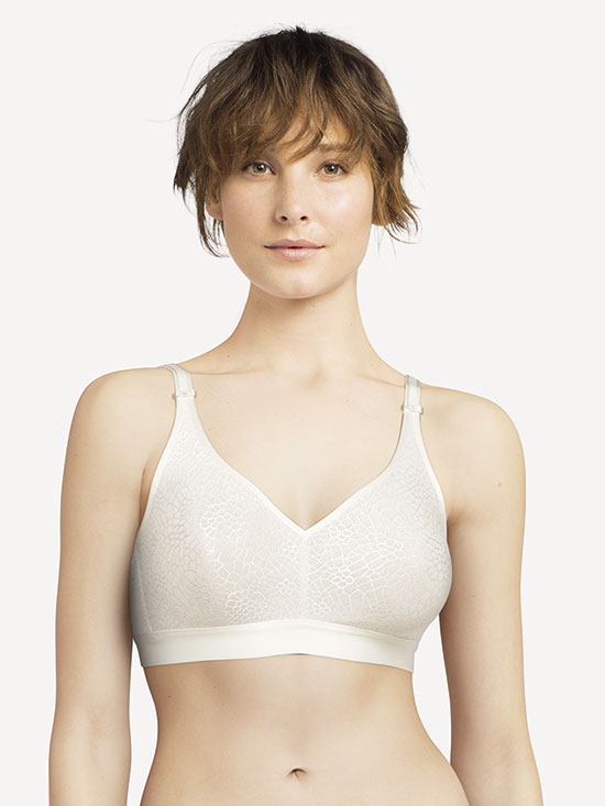 Chantelle new C Magnifique Wirefree Minimizer Bra in ivory featured on Lingerie Briefs