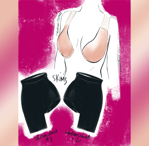 Fashion Forms & Skims short illustrated by Tina Wilson on Lingerie Briefs