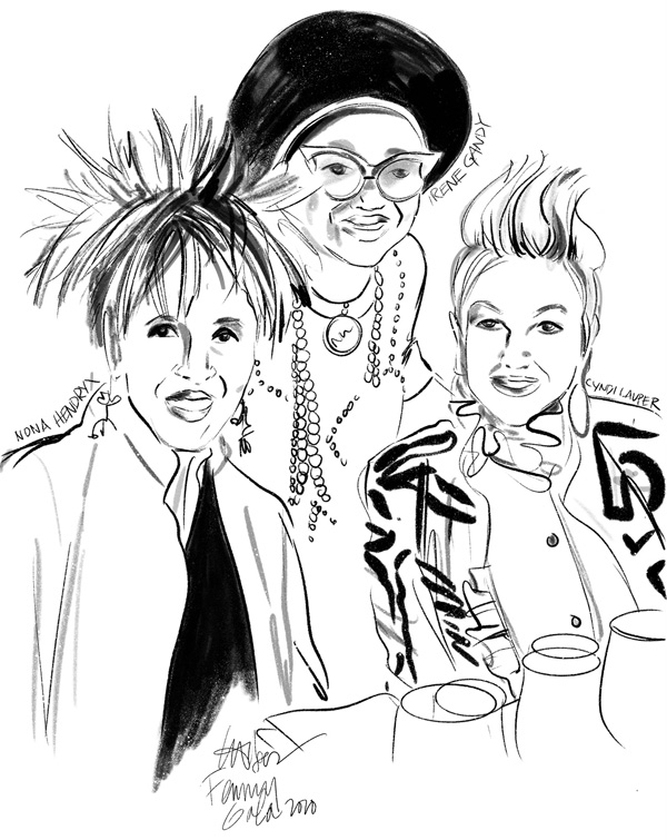 2020 Femmy Awards hosts Nona Hendrix, Irene Gandy and Cyndi Lauper - illustrated by Tina Wilson, Lingerie Briefs