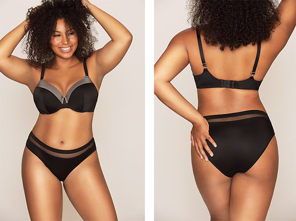 Parfait Paige Contour Bra and brief in black as featured on Lingerie Briefs 