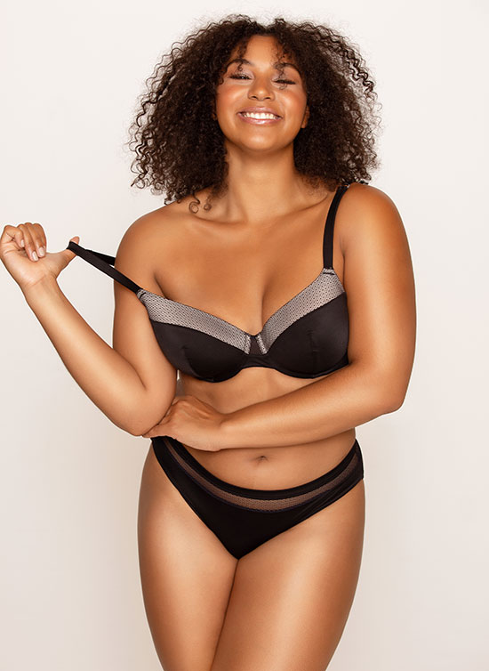 Parfait Paige Contour Bra and brief in black as featured on Lingerie Briefs 