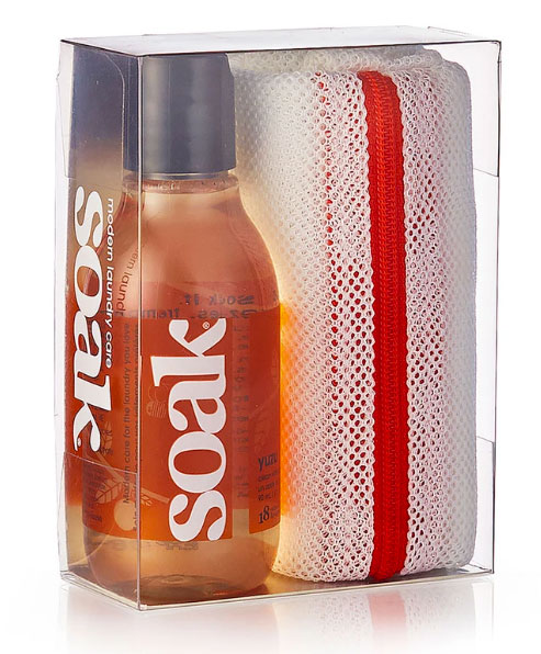 Soaak Eco-wash bags and sustainable packaging as featured on Lingerie Briefs