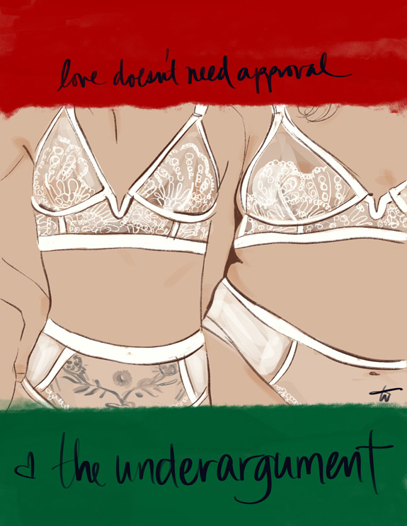 Tina Wilson Illustrates Underargument, black owned lingerie company, featured on Lingerie Briefs