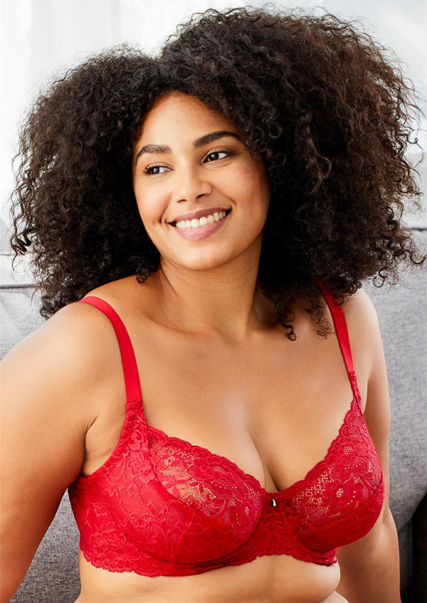 For a sexy, supportive all lace bra, there's Montelle's Divine Full Coverage bra in sweet red. on Lingerie Briefs