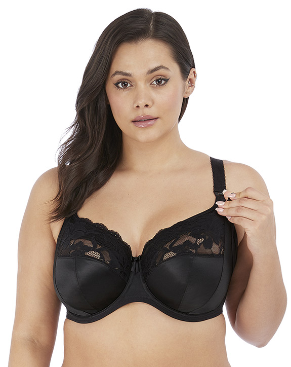 Elomi Molly Maternity Bra for Plus sizes in black as featured on Lingerie Briefs