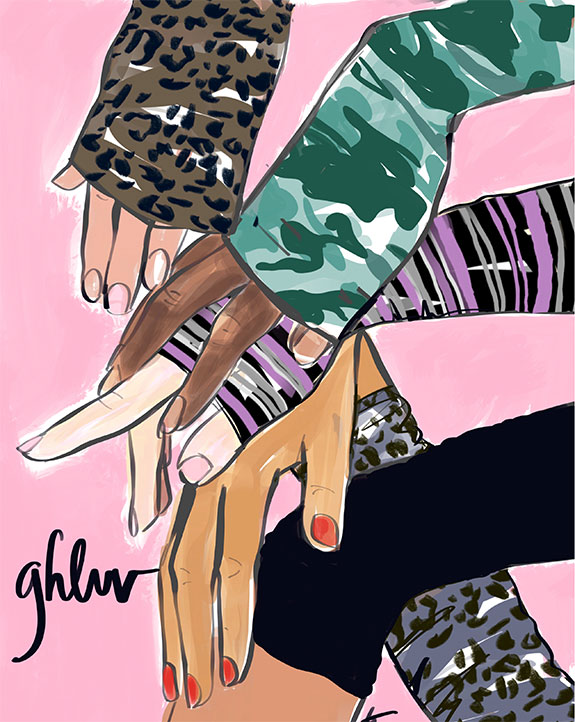 Tina Wilson illustrates which gloves to the polls as featured on Lingerie Briefs