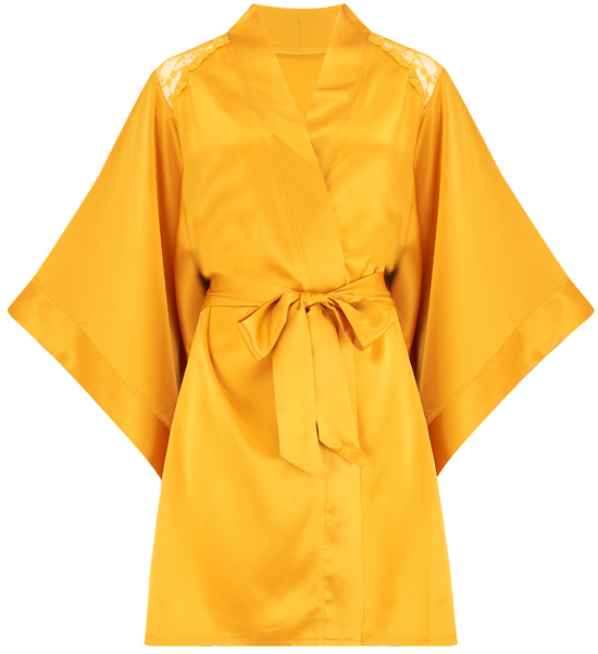 Katherine Hamilton Sophia silk robe now in ginger - featured on Lingerie Briefs