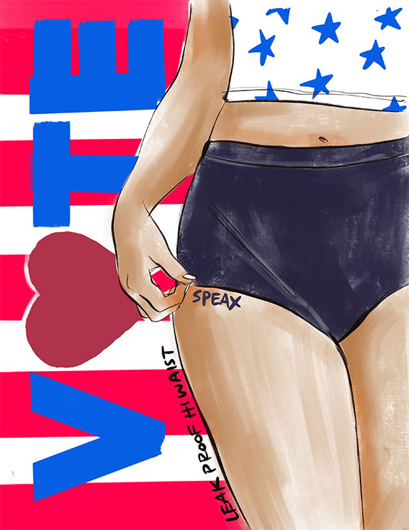 Tina Wilson illustrates which panties to wear the polls as featured on Lingerie Briefs