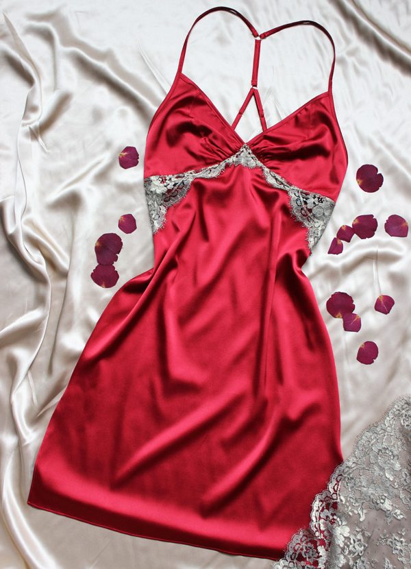 Emma Harris best-selling Cleo range in a rich ruby red - featured on Lingerie Briefs