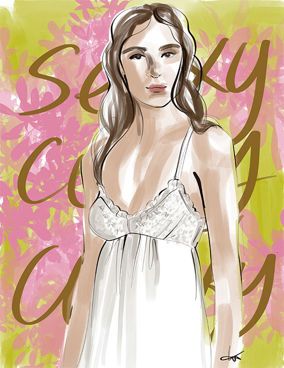 Eberjey sleepwear as illustrated by Tina Wilson for Lingerie Briefs