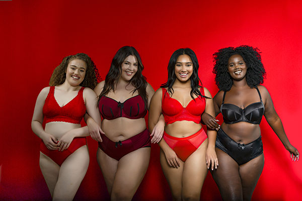 Parfait Lingerie bras in festive reds and black as featured on Lingerie Briefs 