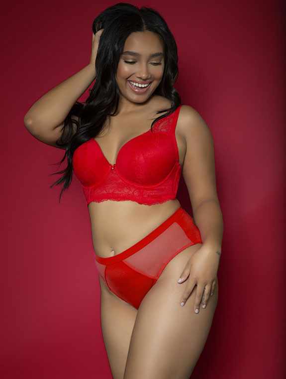 Parfait Sandrine Long line bra in red as featured on Lingerie Briefs