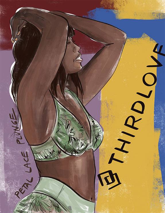 Fashion Illustration, Third Love by Tina Wilson as featured on Lingerie Briefs