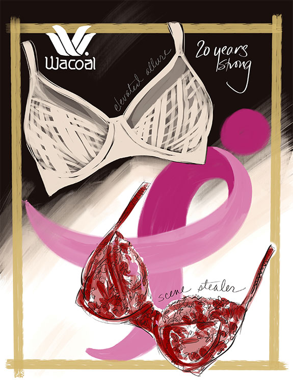 Fashion Illustration, Wacoal America by Tina Wilson as featured on Lingerie Briefs