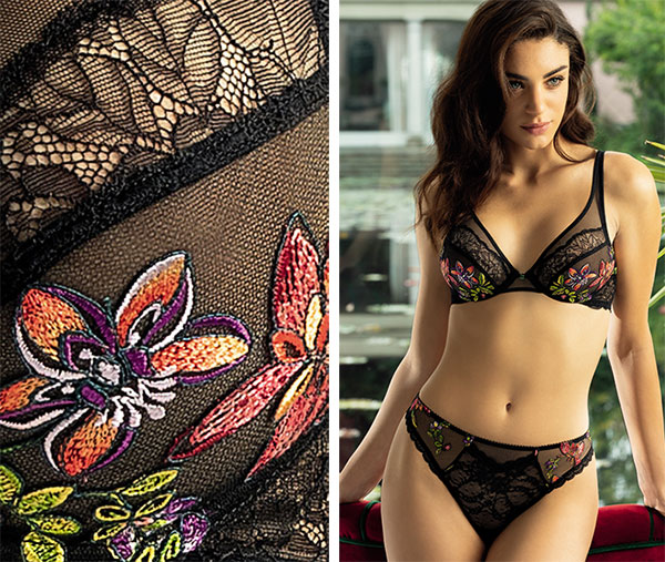 Lise Charmel Fleurs de Nuit Collection triangle bra as featured on Lingerie Briefs