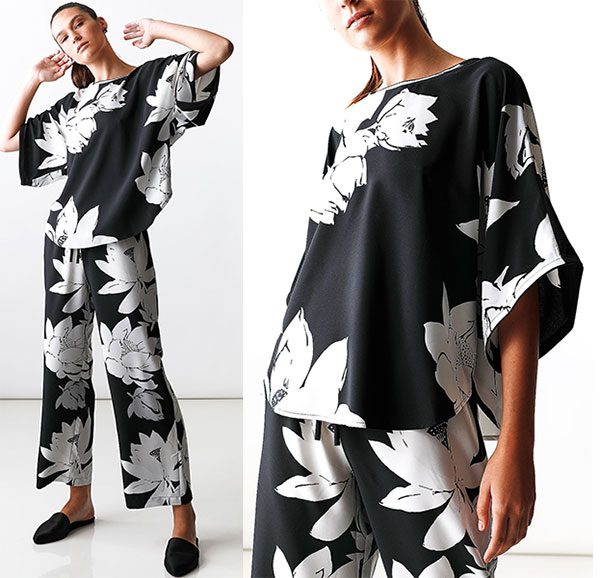 Natori Lotus pullover pajama as featured on Lingerie Briefs