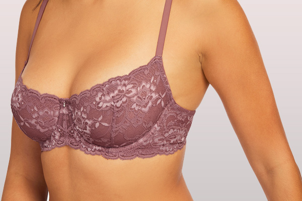 Montelle Cup Sized Lace Bralette in Mauve Mist/Blush