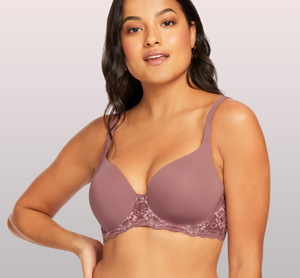 Montelle's Pure Plus Full Coverage T-shirt Bra in new Mauve Mist - featured on Lingerie Briefs