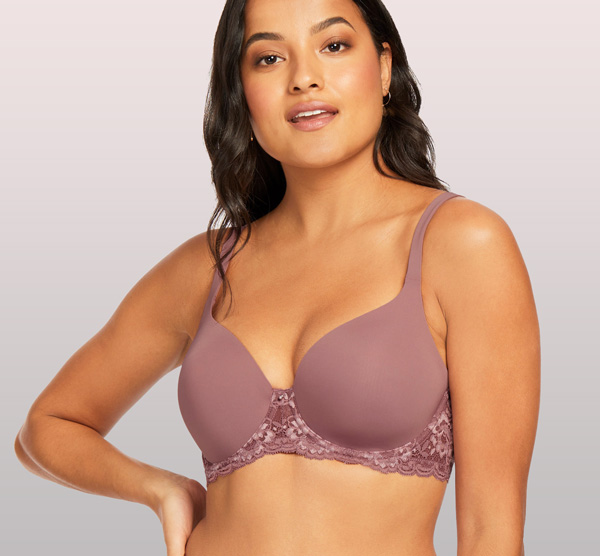 Montelle Cup Sized Lace Bralette in Mauve Mist/Blush