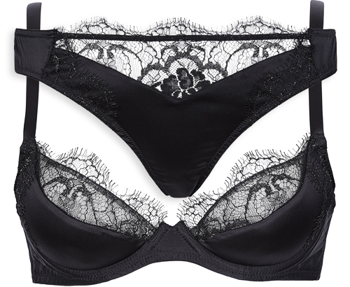 Emma Harris Amelie range AW21 in black featured on Lingerie Briefs