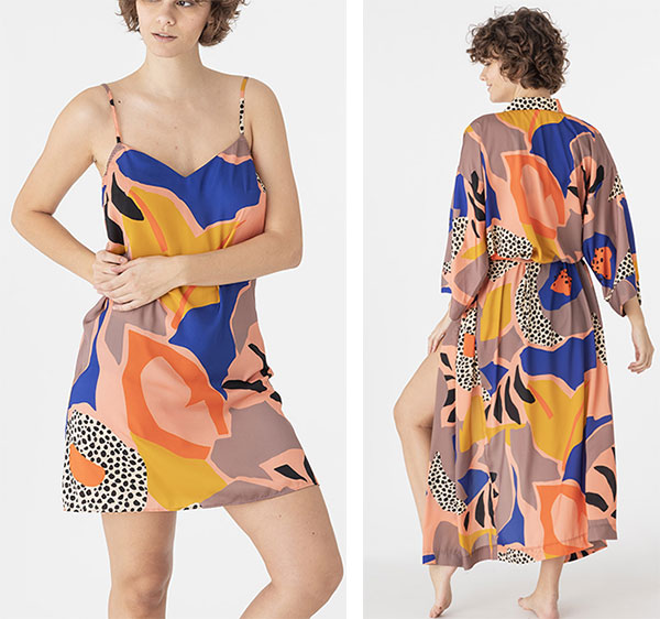Maison Lejaby ColorBlock graphic print nightwear/ loungewear collection as featured on Lingerie Briefs
