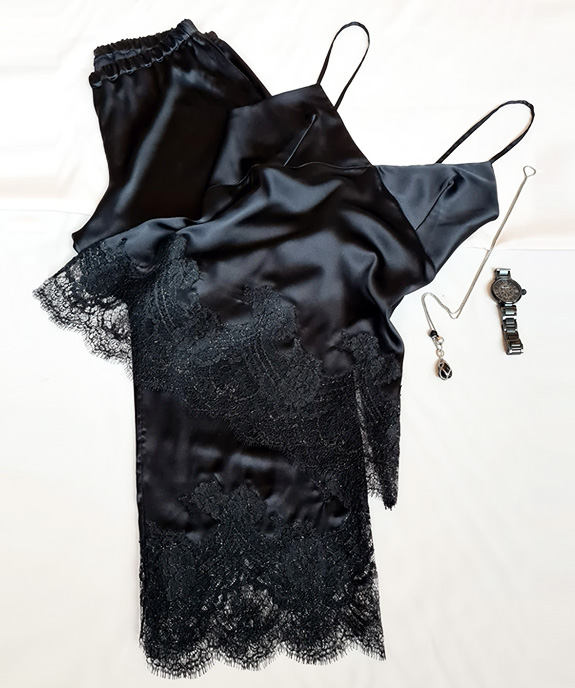 Emma Harris Amelie range AW21 in black featured on Lingerie Briefs