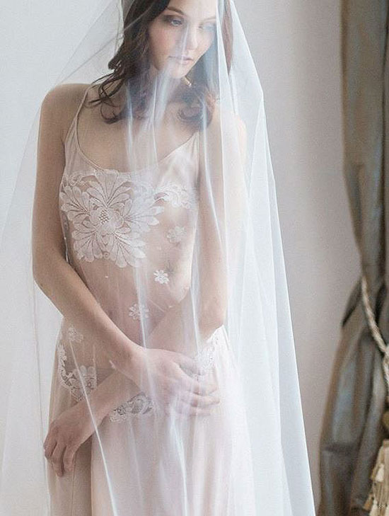 Shell Belle Couture Bridal Collection Veiled Slip as featured on Lingerie Briefs