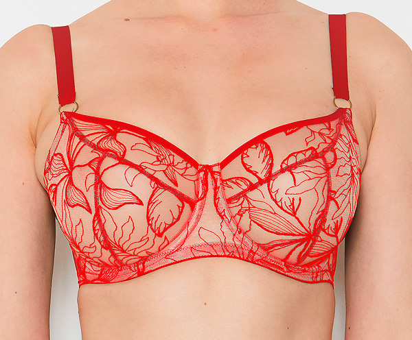 Katherine Hamilton Vivian bra features graphic floral embroidery - featured on Lingerie Briefs