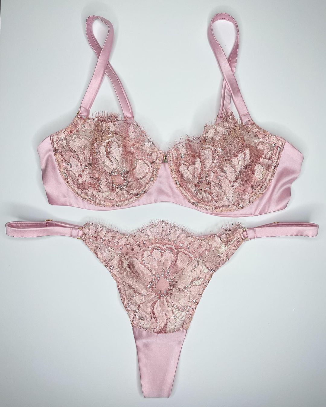Freolic Luxury /silk and Lace bra and panty set as featured on Lingerie Briefs