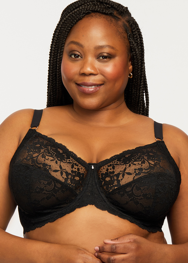 Montelle Intimates MUSE Full Cup Lace Bra in Black as featured on Lingerie Briefs