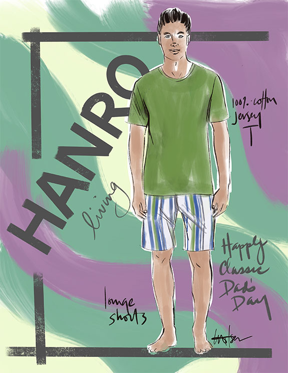 Hanro men's boxer shorts and t shirt as featured for Father's Day on Lingerie Briefs