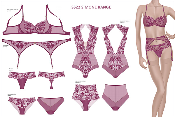 SS22 SIMONE collection from Katherine Hamilton featured on Lingerie Briefs