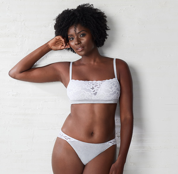Le Mystere's Cotton Touch Wireless Bra is a stunning lace cami featured on Lingerie Briefs