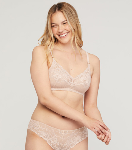 Montelle Intimates Sheer Lace Wire-Free Bralette