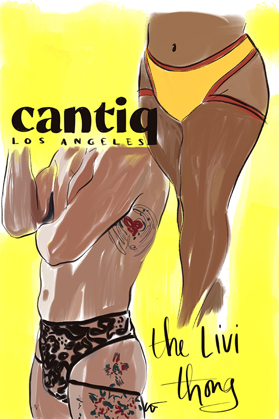 Gender Free Lingerie from Cantiq Los Angeles Livi thong as Featured on Lingerie Briefs