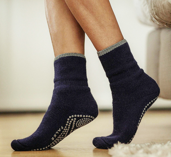 Falke Cuddle Pad Slipper Socks with Merino Wool with silicone grips as featured on Lingerie Briefs