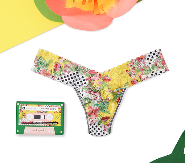 Hanky Panky Floral Mashup Print thong from Decades Collection as featured on Lingerie Briefs