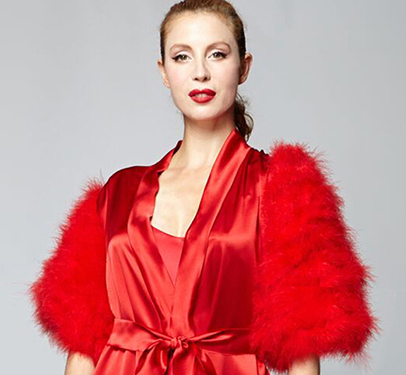 Maguy de Chadirac Red Silk Teddy In Rouge