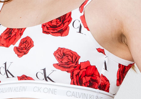 Calvin Klein rose bralette as featured on Lingerie Briefs