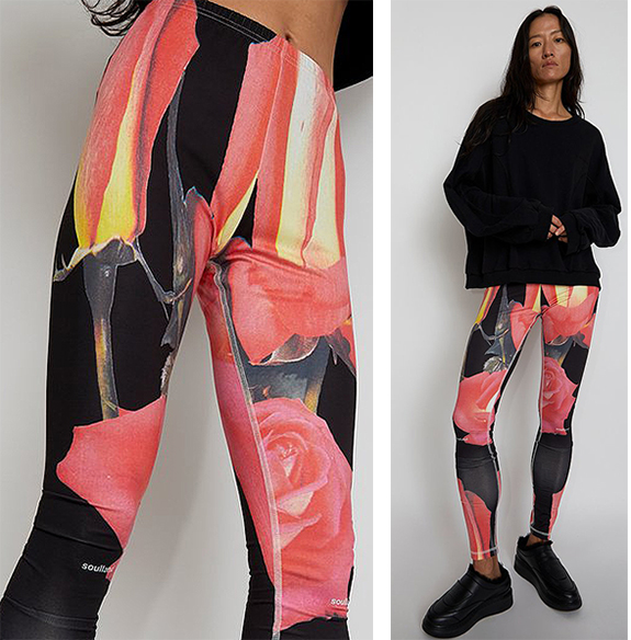 Soulland's Ying Rose Print legging as featured on Lingerie Briefs