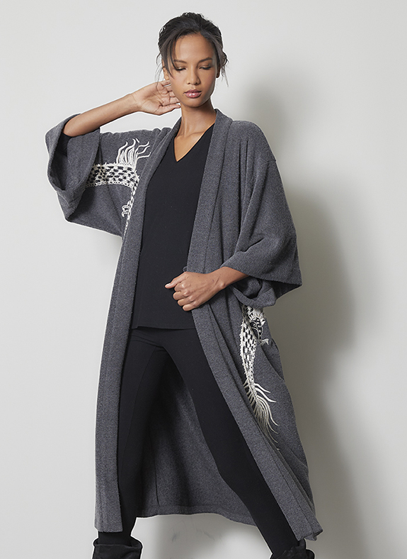 Natori Kham Dragon Embroidered 52" Robe Sizes XS-XL as featured on Lingerie Briefs