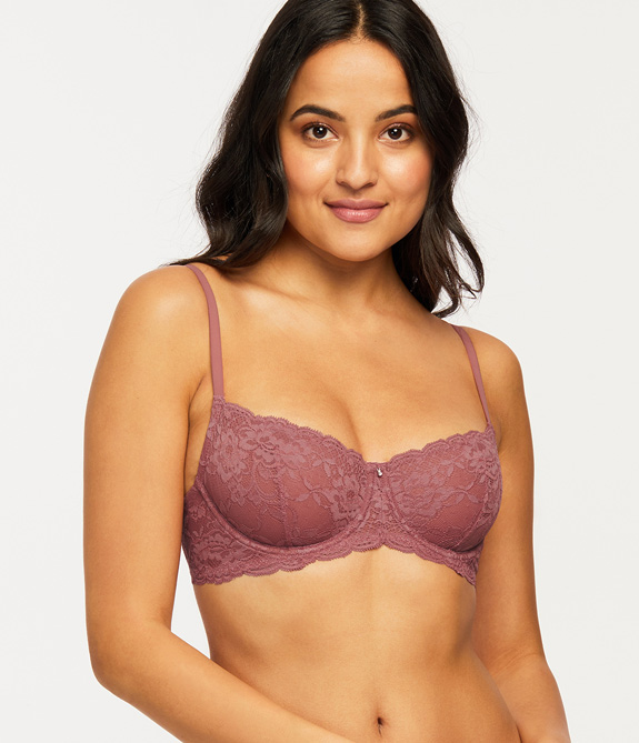 Montelle's Flirt Demi Lace Bra in Mesa Rose - featured on Lingerie Briefs