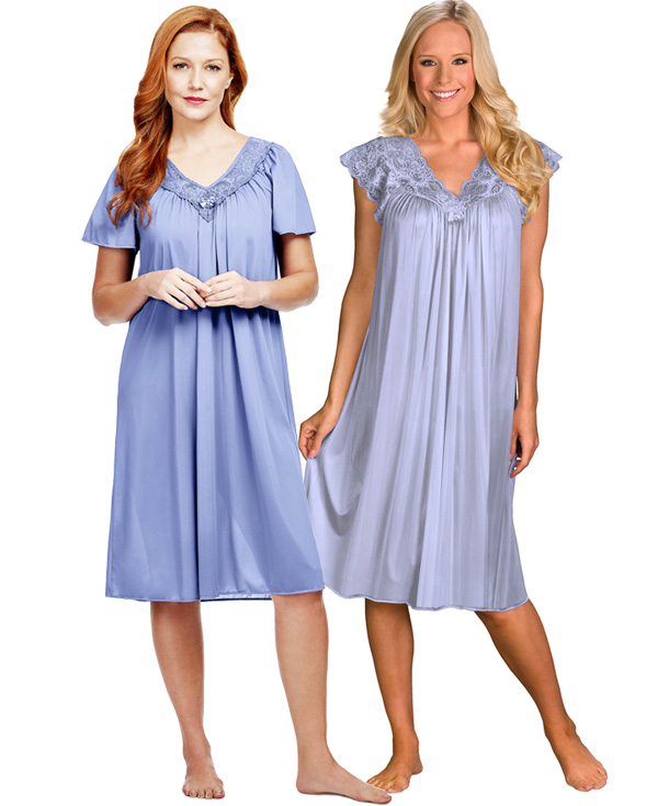 Tramline Shadow Stripe 100% Cotton Nightshirt - For Her from The