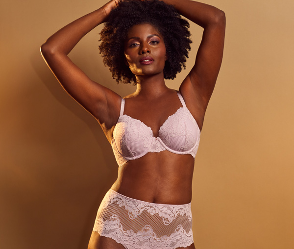 Le Mystere's Lace Allure Bra & brief in new Violet Ice featured on Lingerie Briefs