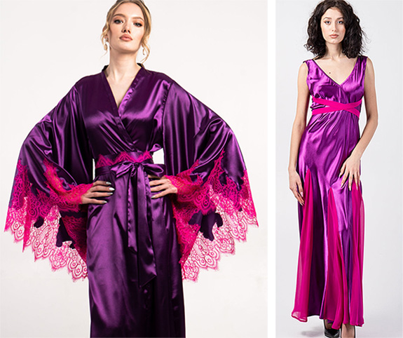 Long Silk Robes for Women, Long Silk Robe, Purple Old Hollywood Robe –  KÂfemme