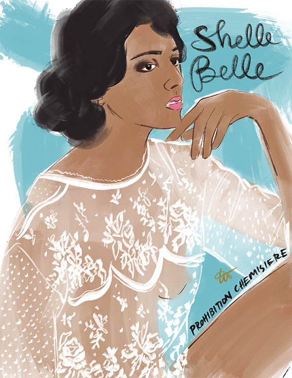 Fashion Lingerie Illustrations of Shell Belle Couture by Tina Wilson as featured on Lingerie Briefs