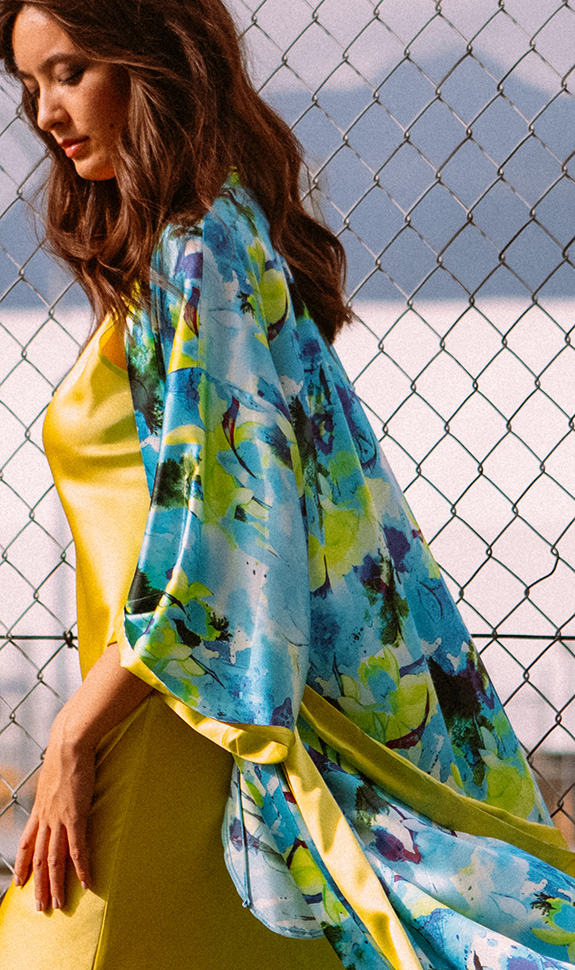Christine Silk Loungewear Seascape as featured on Lingerie Briefs