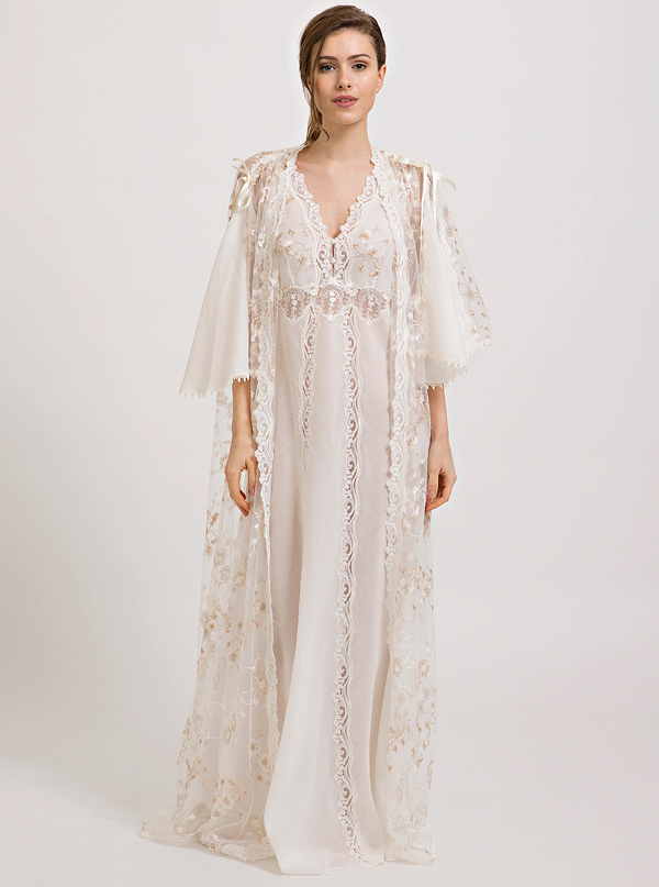 Flora Lastraioli Italian nightgown and robe featured on Lingerie Briefs
