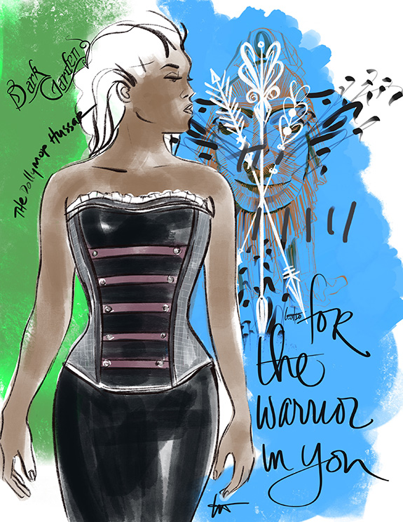 Dark Garden Corsets illustrated by Tina Wilson as featured on Lingerie Briefs