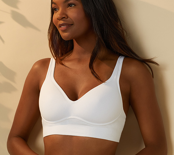 On Gossamer Cotton Cabana seamless built up wirefree bra as featured on Lingerie Briefs
